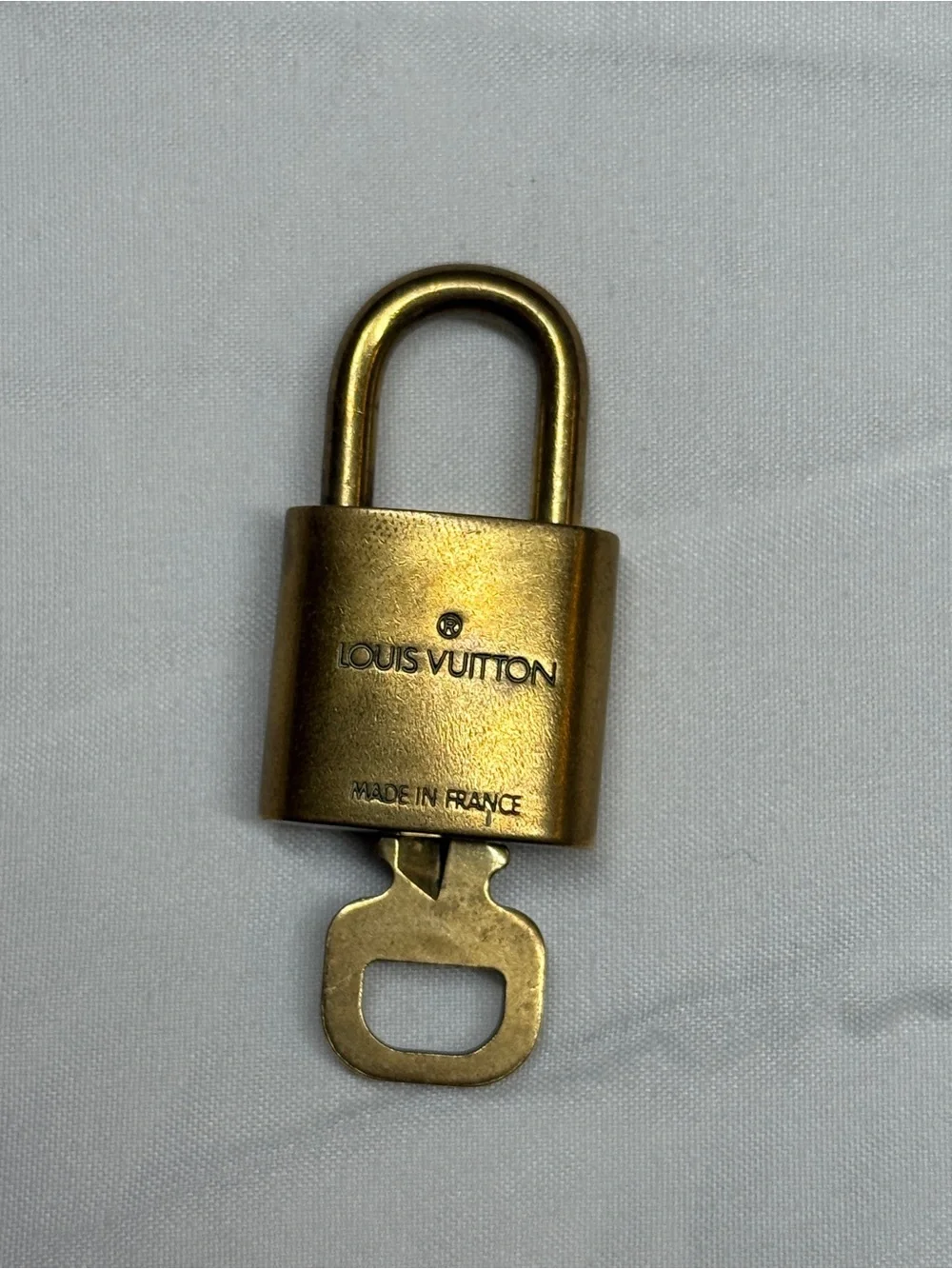Louis Vuitton Gold Tone Padlock with Key # 322